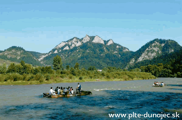 Wooden rafts on the river Dunajec